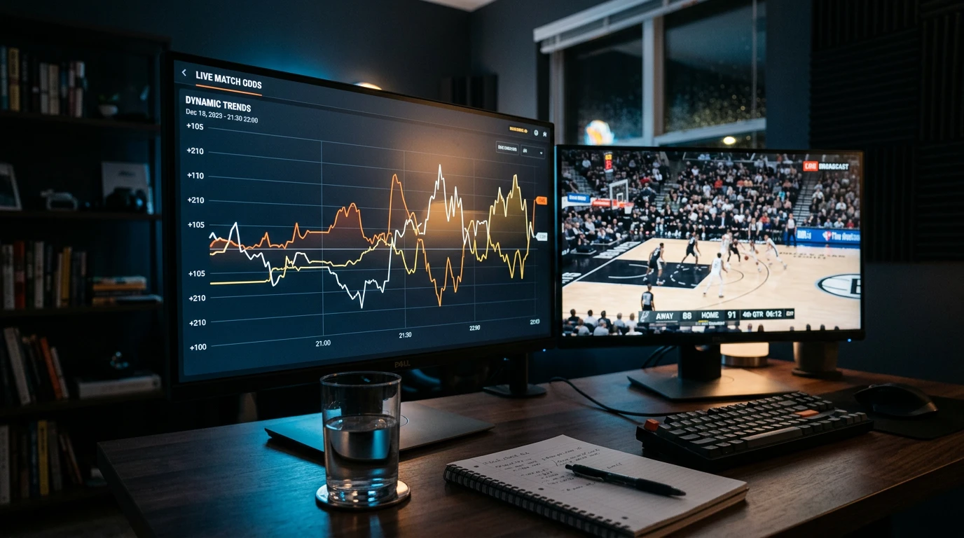 Cuotas dinamicas NBA actualizandose en tiempo real durante partido en directo